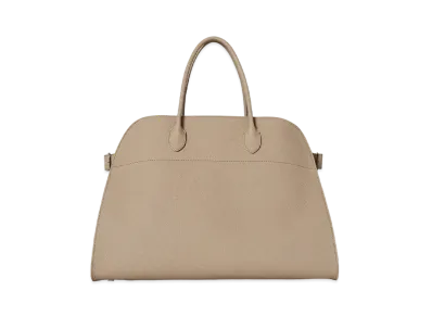 The Row Soft Margaux 17 Bag in Leather "Taupe"