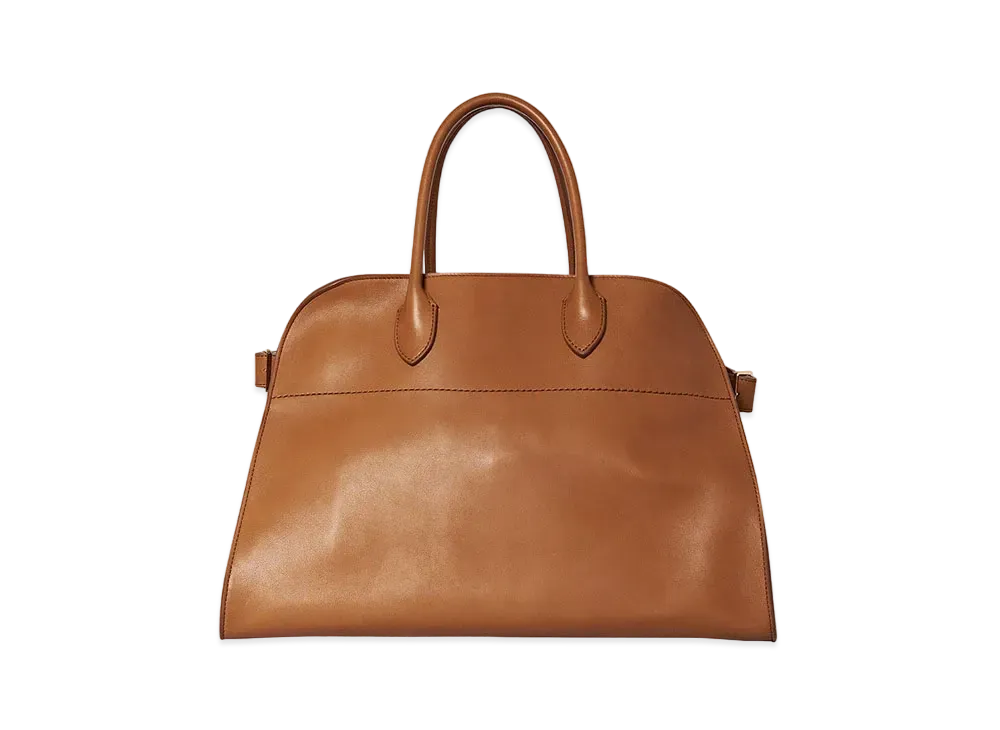 The Row Soft Margaux 17 Bag in Leather "Tan"