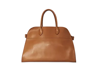 The Row Soft Margaux 17 Bag in Leather "Tan"