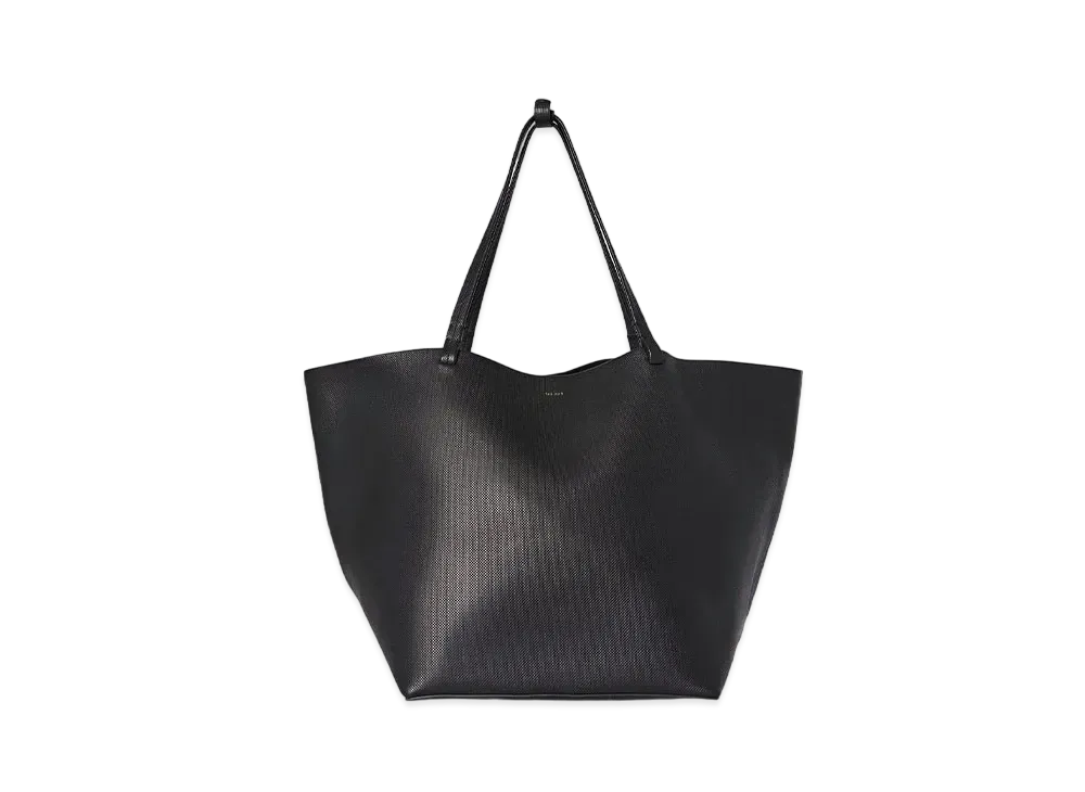 The Row Park Tote Three Bag in Leather "Black"