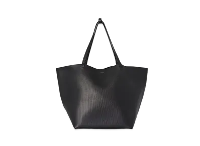 The Row Park Tote Three Bag in Leather "Black"