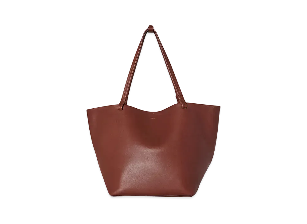 The Row Park Tote Three Bag in Leather "Cognac"