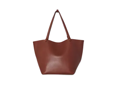 The Row Park Tote Three Bag in Leather "Cognac"