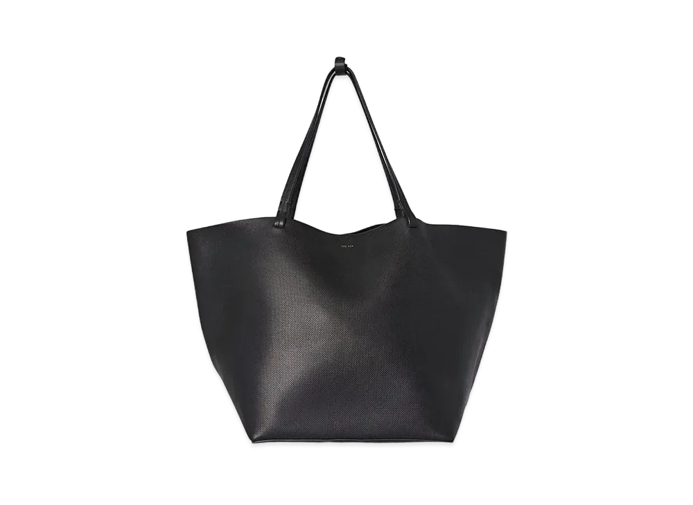 The Row Park Tote Three Bag in Leather "Black"