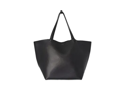 The Row Park Tote Three Bag in Leather "Black"