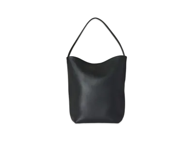 The Row Large N/S Park Tote Bag in Leather "Black"