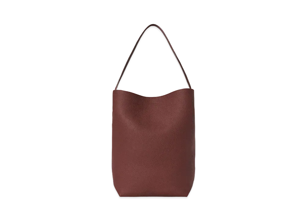 The Row Large N/S Park Tote Bag in Leather "Burnt Wood"