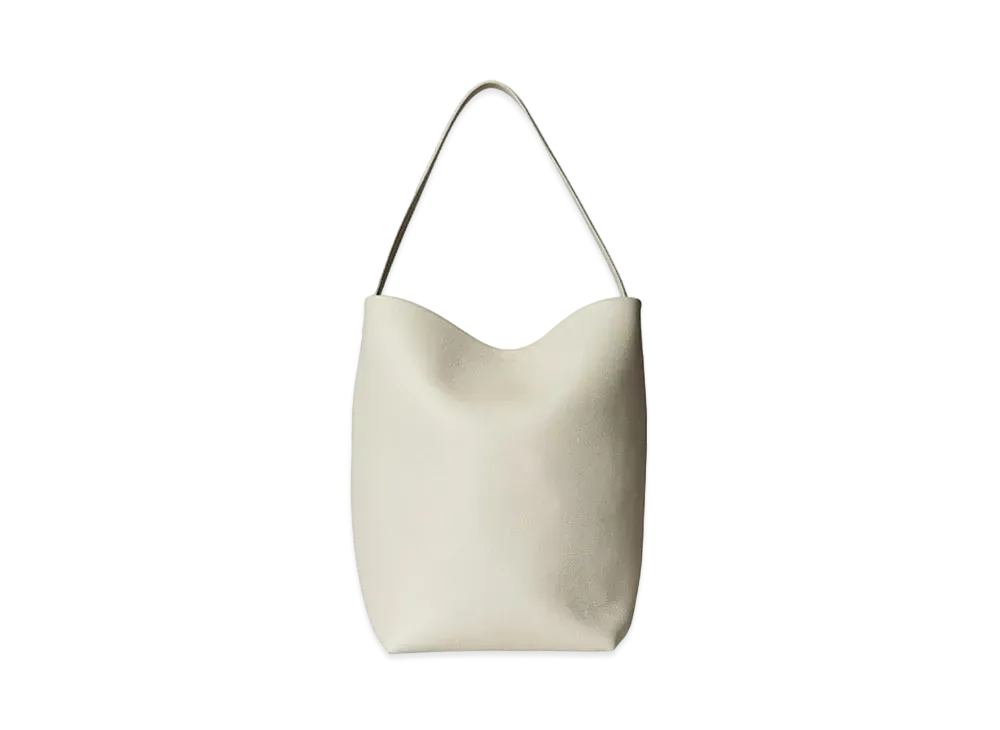 The Row Large N/S Park Tote Bag in Leather "Ivory"