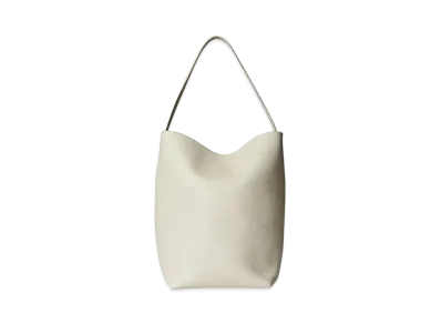 The Row Large N/S Park Tote Bag in Leather "Ivory"