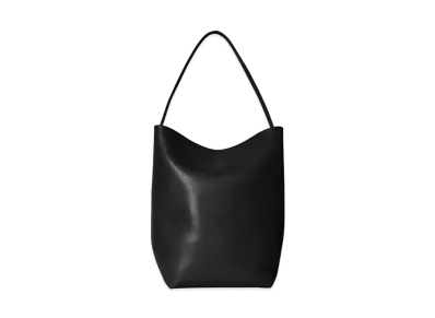 The Row Large N/S Park Tote Bag in Leather "Black"