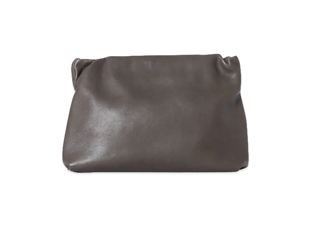 The Row Women's Bourse Leather Clutch Bag "Taupe"