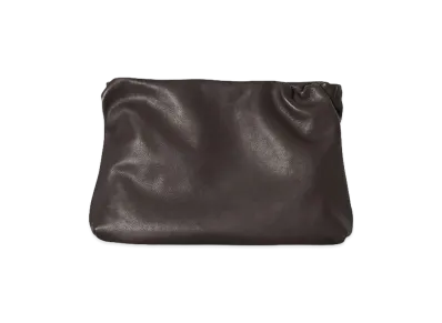 The Row Women's Large Bourse Leather Clutch "Dark Brown"