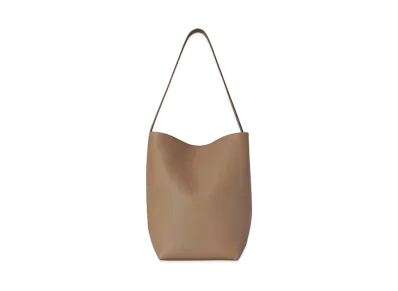 The Row Medium N/S Park Tote Bag in Leather "Dark Taupe"