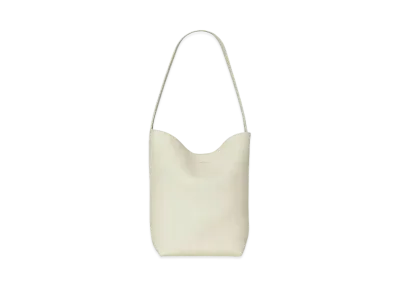 The Row Medium N/S Park Tote Bag in Leather "Ivory"