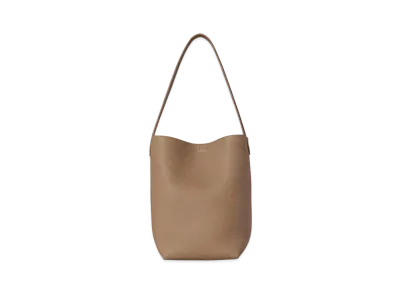 The Row Small N/S Park Tote Bag in Leather "Dark Taupe"