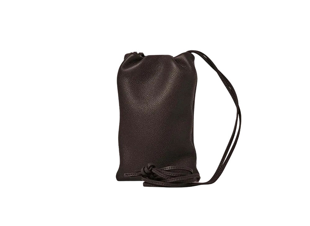 The Row Bourse Phone Case in Leather "Dark Brown"