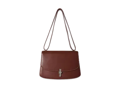 The Row Sofia 10 Shoulder Bag in Leather "Cherry Wood"
