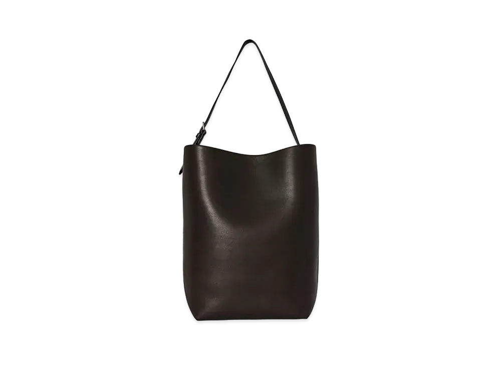 The Row Large N/S Shoulder Bag in Leather "Dark Brown"