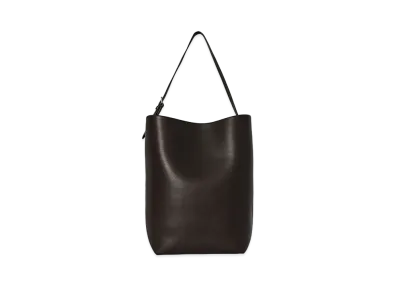 The Row Large N/S Shoulder Bag in Leather "Dark Brown"