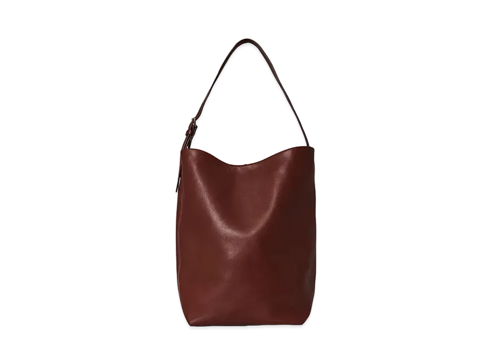 The Row Medium N/S Shoulder Bag in Leather "Cognac"
