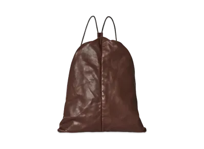 The Row Puffy Backpack in Leather "Chocolate"