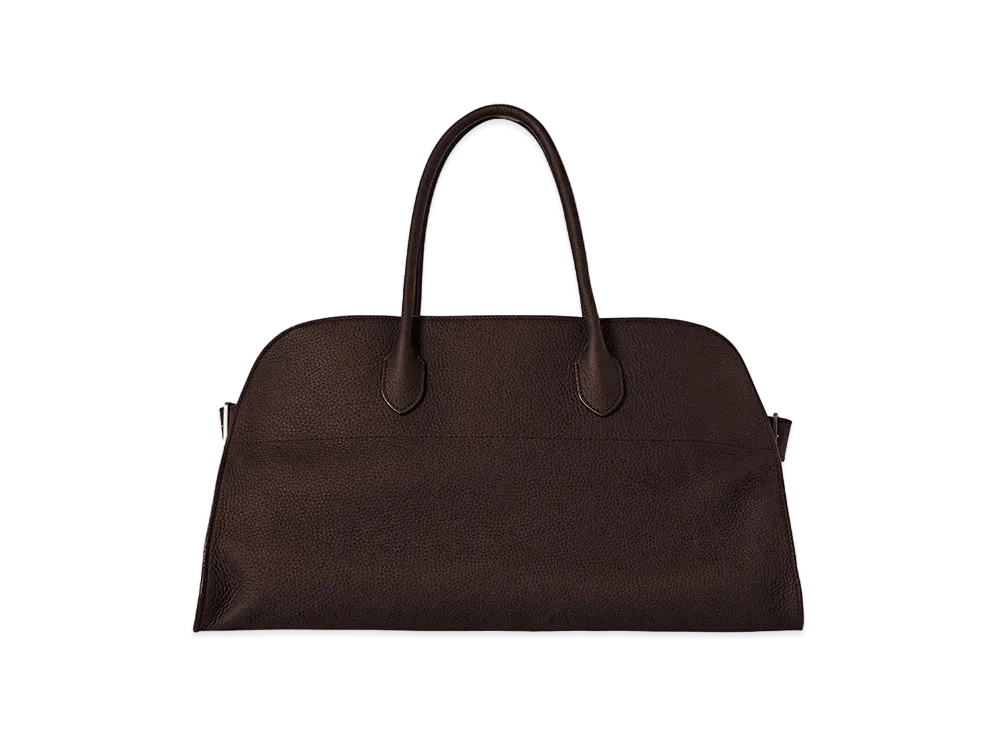 The Row EW Margaux Bag in Leather "Dark Mocha"