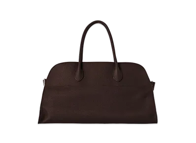 The Row EW Margaux Bag in Leather "Dark Mocha"