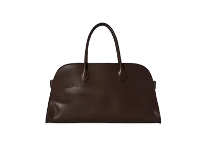 The Row EW Margaux Bag in Leather "Dark Chocolate"