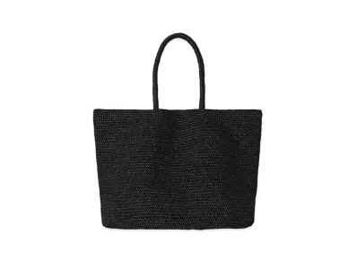 The Row Oregon Bag in Raffia "Black"