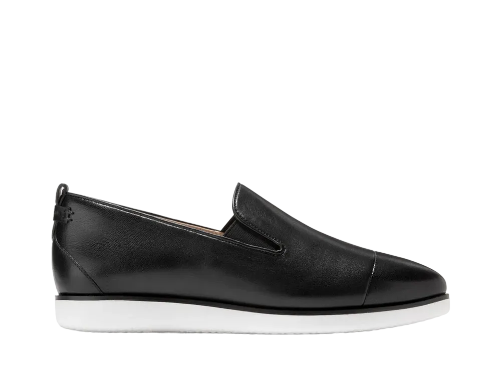 COLE HAAN Women's Grand Ambition Slip-On Loafer "Black/Ivory" W16403 Medium