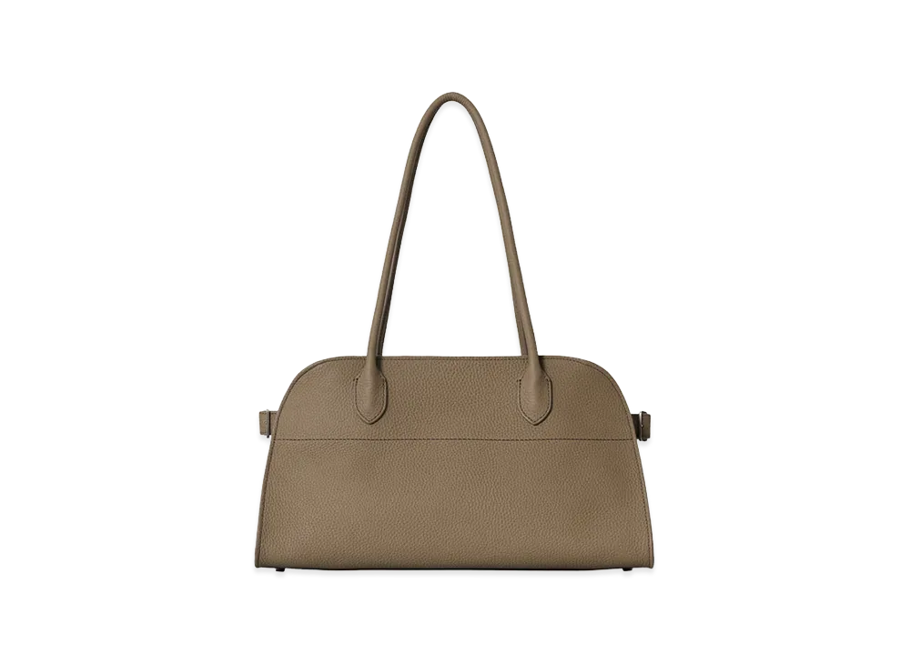 The Row Women's Margaux Shoulder 12 Leather Bag "Smoked Taupe"