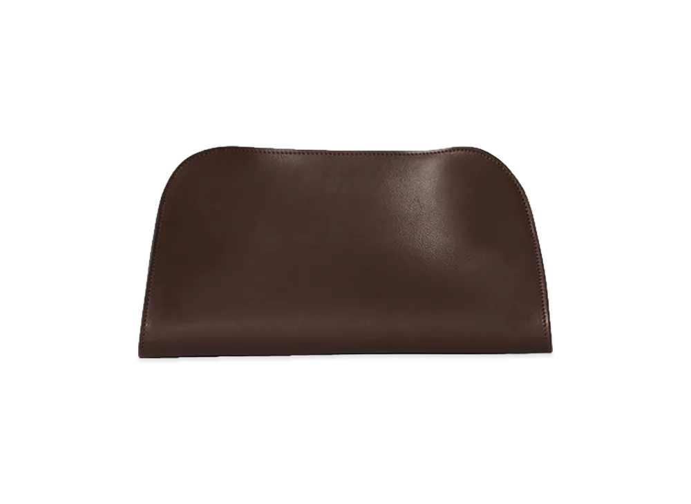 The Row Women's Peggy Leather Clutch "Hippo Grey"