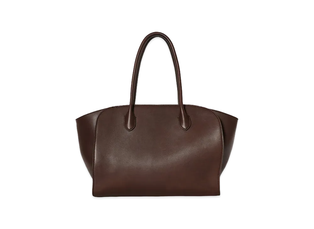 The Row Women's Marlo 12 Leather Tote Bag "Deep Brown"