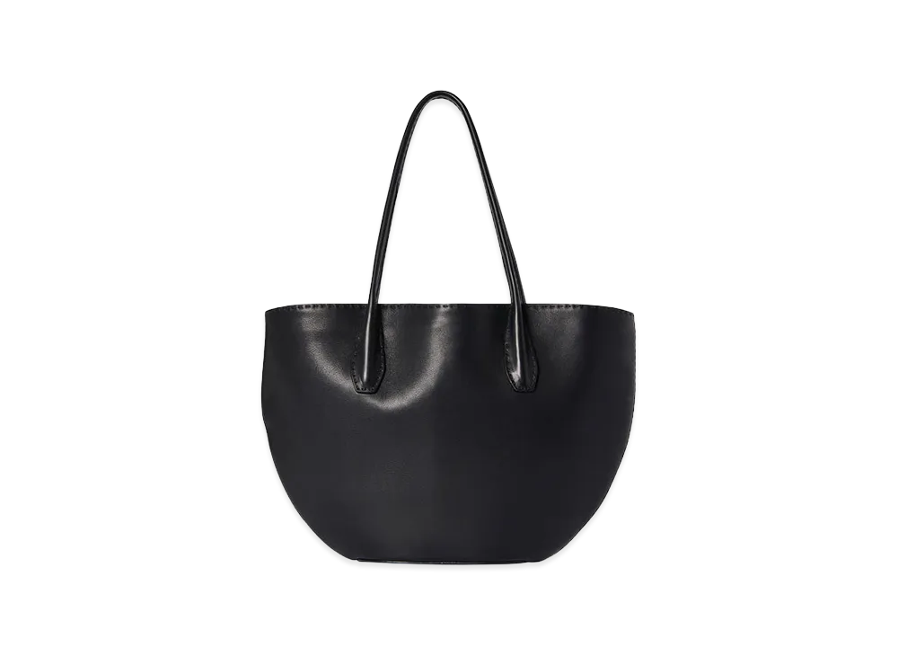 The Row Women's Alger Leather Tote Bag "Black/Dark Brown"