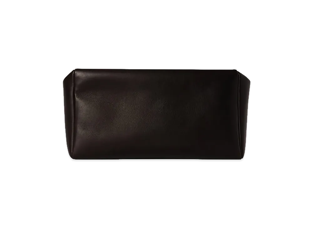 The Row Women's Leather Square Compact Clutch Bag "Dark Brown"