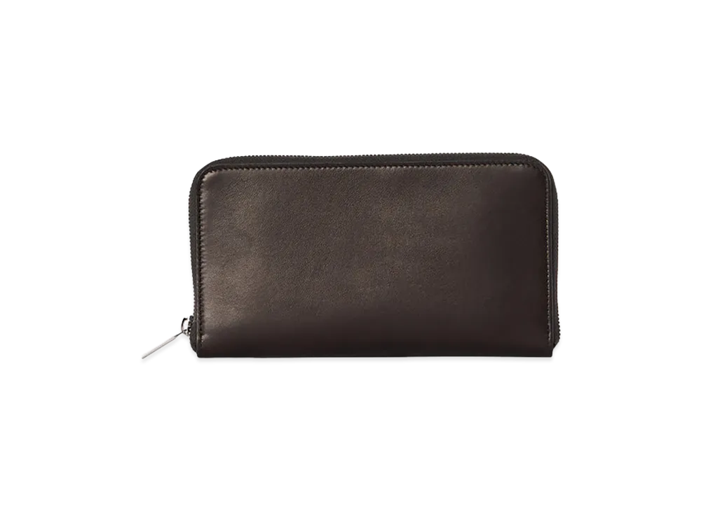 The Row Women's Leather Large Zip Wallet "Dark Brown"