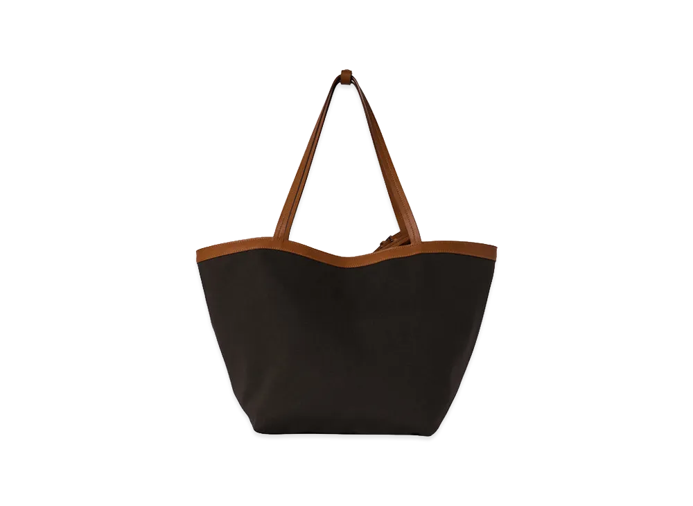 The Row Women's Park Tote Three Canvas Cotton Canvas and Leather Bag "Brown/Beige/Cuir"