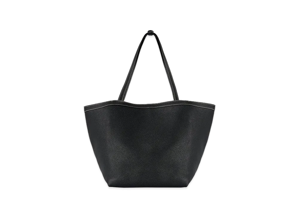 The Row Women's Park Tote Three Stitch Leather Bag "Black/Ecru"