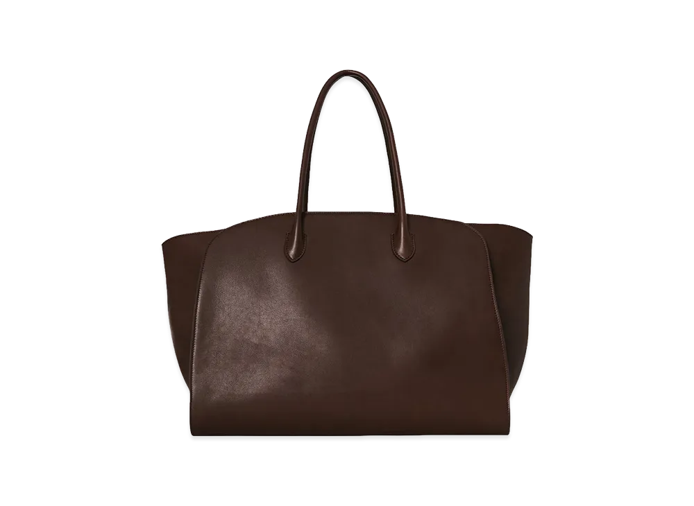 The Row Women's Marlo 17 Leather Tote Bag "Deep Brown"