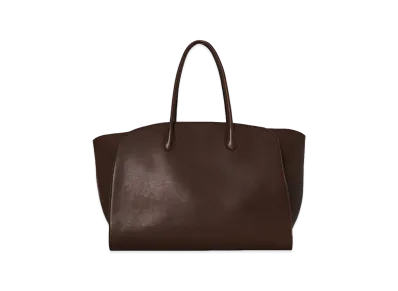 The Row Women's Marlo 17 Leather Tote Bag "Deep Brown"