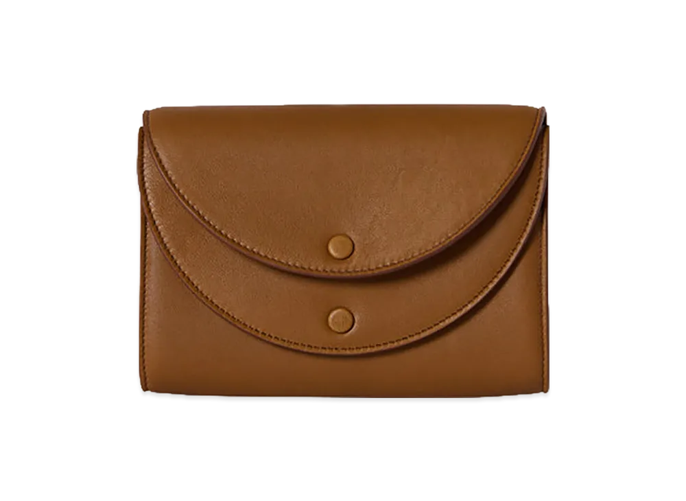 The Row Women's Leather Double Flap Clutch "Leather"