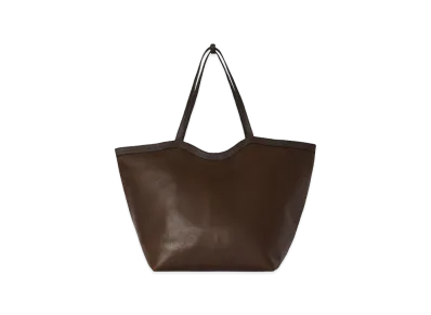 The Row Women's XL Stitched Park Leather Tote Bag "Deep Brown/Deep Brown"