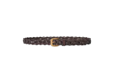 The Row Women's Leather Cord Belt "Dark Brown"
