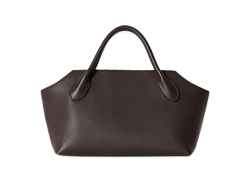 The Row Women's Terrasse Leather Bauletto Bag "Dark Brown"