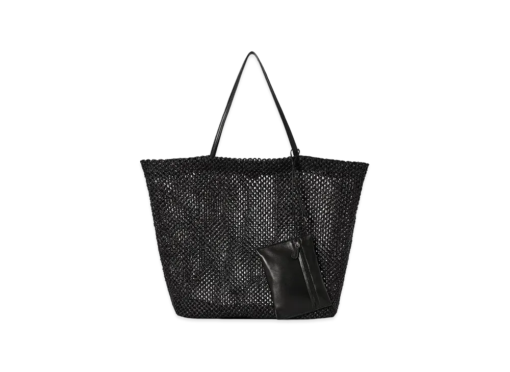 The Row Women's Raffia Barn Shopping Bag "Black"
