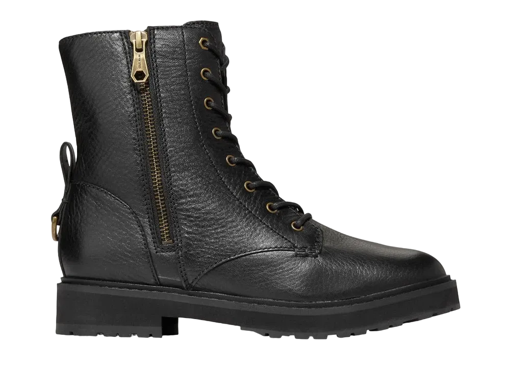 COLE HAAN Women's Greenwich Lace-Up Bootie "Black Leather" W26376 Medium