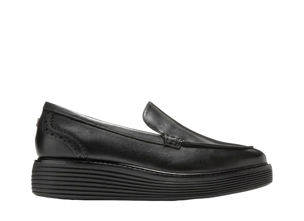 COLE HAAN Women's Original Grand Platform Venetian Slip-On Loafer "Black/Black" W28728 Medium