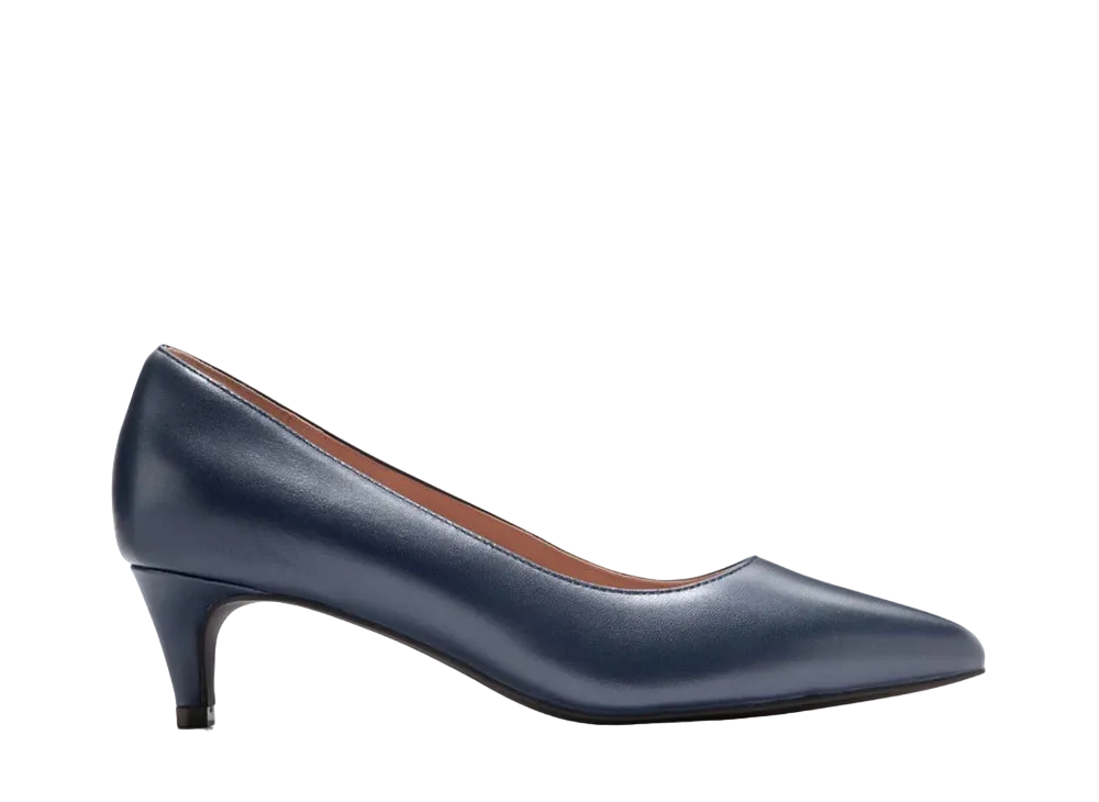 COLE HAAN Women's Vandam Pump 45mm "Navy Leather Waterproof" W29173 Medium