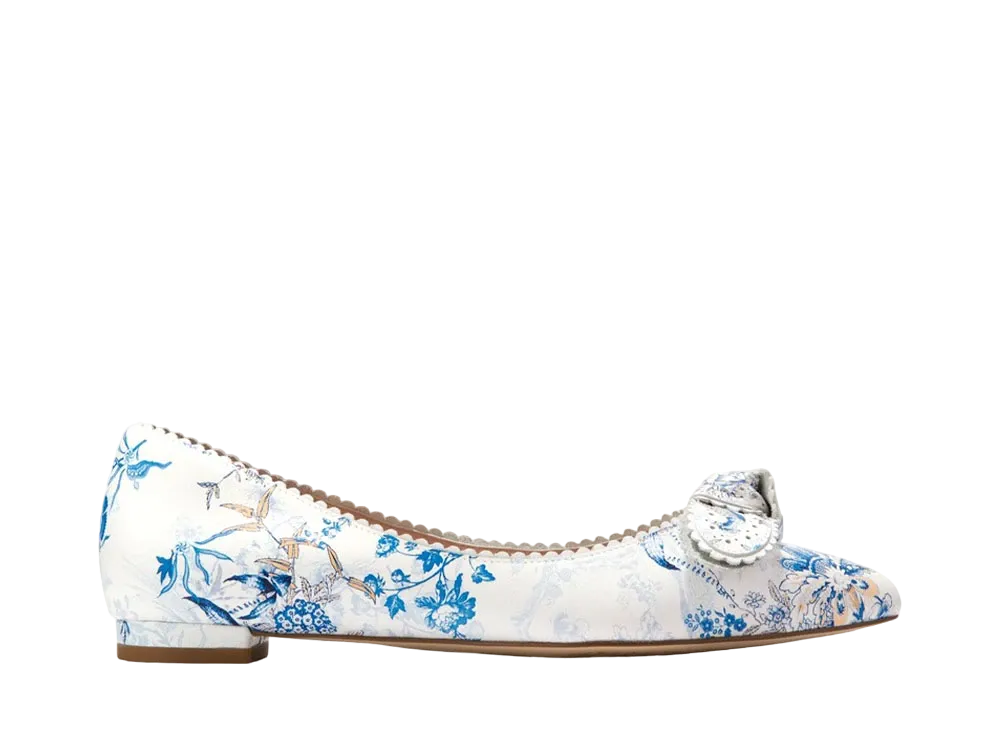COLE HAAN Women's Bellport Bow Skimmer "Peacock Print Leather" W29290 Medium