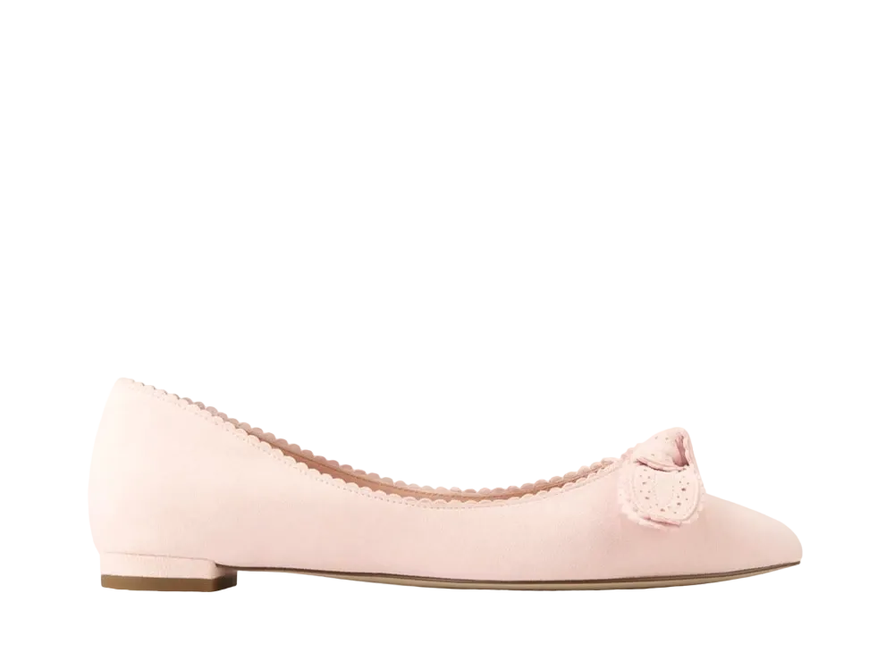 COLE HAAN Women's Bellport Bow Skimmer "Primrose Suede" W29291 Medium